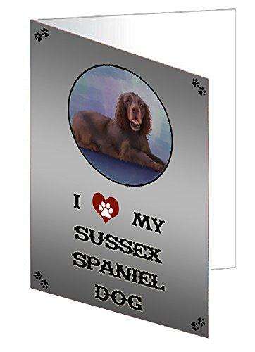 I love My Sussex Spaniel Dog Handmade Artwork Assorted Pets Greeting Cards and Note Cards with Envelopes for All Occasions and Holiday Seasons