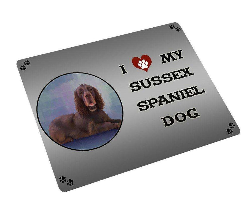 I love My Sussex Spaniel Dog Tempered Cutting Board