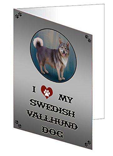 I love My Swedish Vallhund Dog Handmade Artwork Assorted Pets Greeting Cards and Note Cards with Envelopes for All Occasions and Holiday Seasons