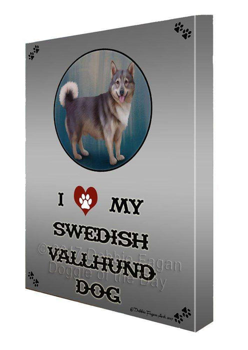 I love My Swedish Vallhund Dog Wall Art Canvas