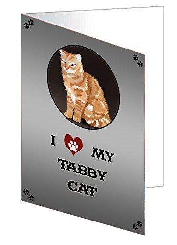I love My Tabby Cat Handmade Artwork Assorted Pets Greeting Cards and Note Cards with Envelopes for All Occasions and Holiday Seasons