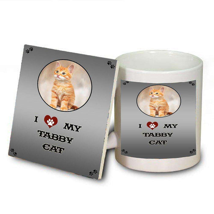 I love My Tabby Cat Mug and Coaster Set