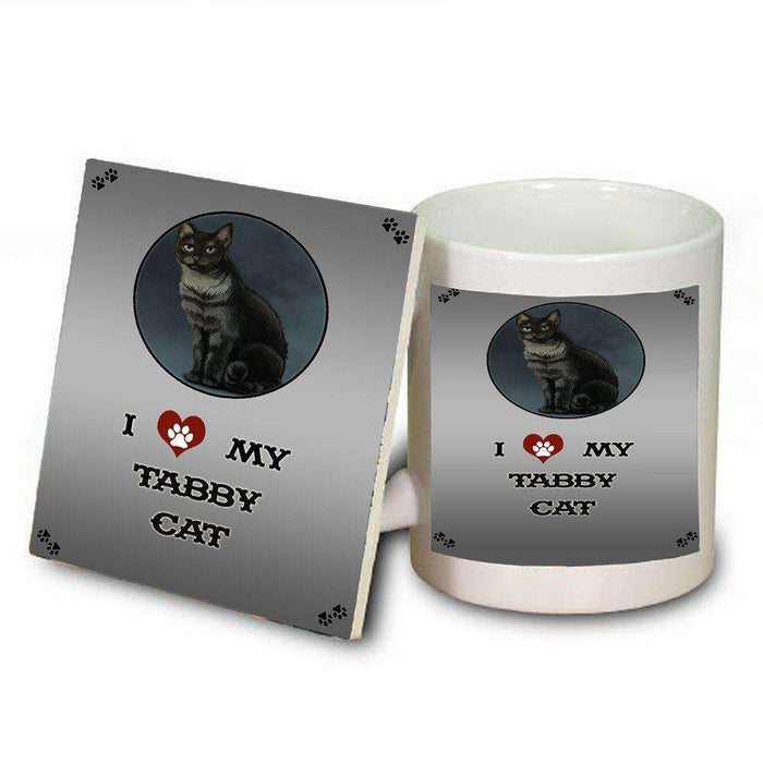 I love My Tabby Cat Mug and Coaster Set