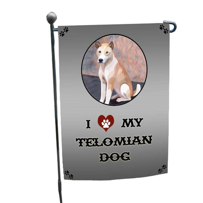 I Love My Telomian Dog Garden Flag
