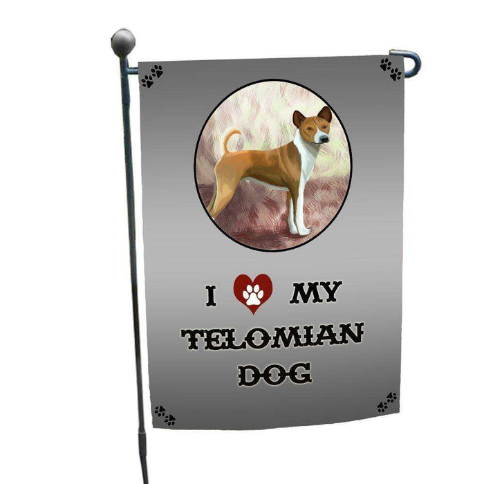 I Love My Telomian Dog Garden Flag