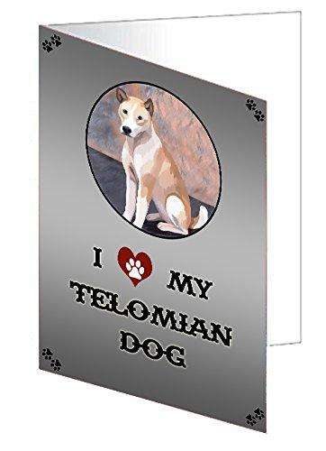 I Love My Telomian Dog Handmade Artwork Assorted Pets Greeting Cards and Note Cards with Envelopes for All Occasions and Holiday Seasons