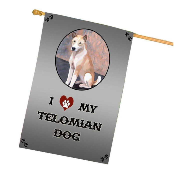 I Love My Telomian Dog House Flag