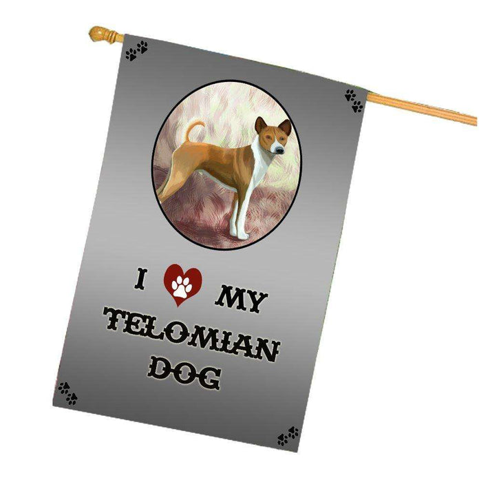 I Love My Telomian Dog House Flag