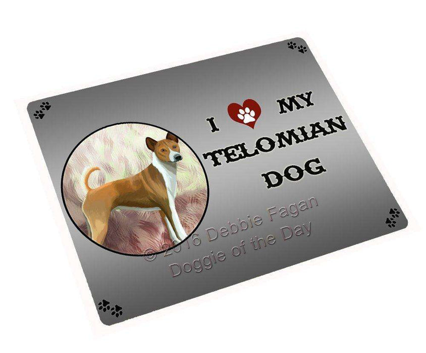 I Love My Telomian Dog Tempered Cutting Board (Small)