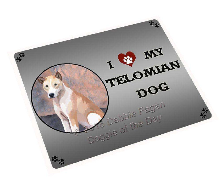 I Love My Telomian Dog Tempered Cutting Board (Small)