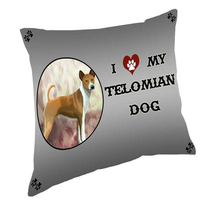 I Love My Telomian Dog Throw Pillow