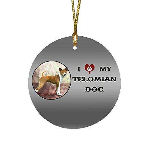 I love My Telomian Puppy Dog Round Christmas Ornament