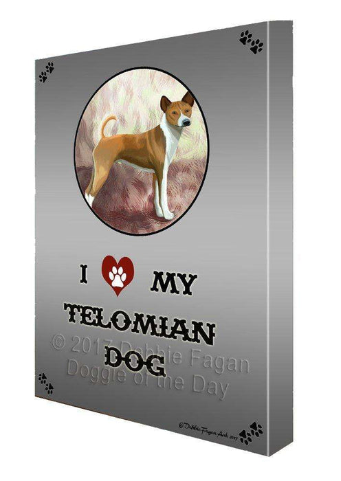 I love My Telomian Puppy Dog Wall Art Canvas