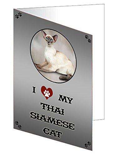 I love My Thai Siamese Cat Handmade Artwork Assorted Pets Greeting Cards and Note Cards with Envelopes for All Occasions and Holiday Seasons