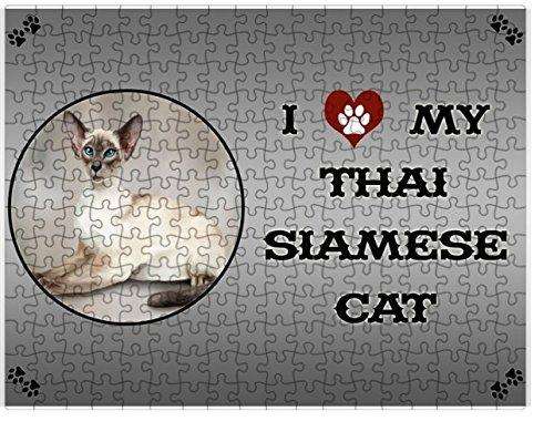I love My Thai Siamese Cat Puzzle with Photo Tin D272