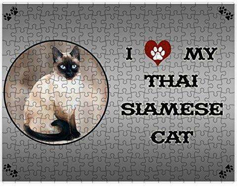 I love My Thai Siamese Cat Puzzle with Photo Tin D273