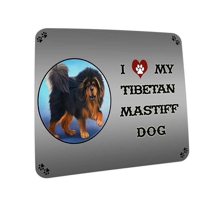 I love My Tibetan Mastiff Dog Coasters Set of 4