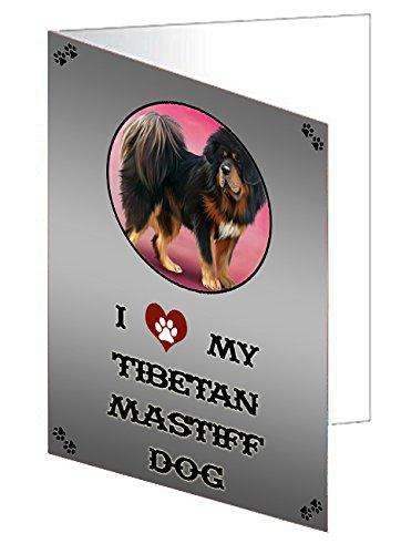 I love My Tibetan Mastiff Dog Handmade Artwork Assorted Pets Greeting Cards and Note Cards with Envelopes for All Occasions and Holiday Seasons