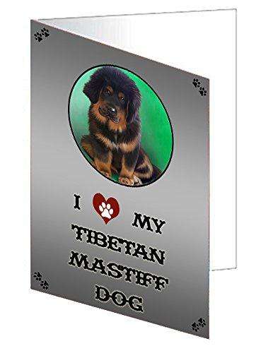 I love My Tibetan Mastiff Puppy Handmade Artwork Assorted Pets Greeting Cards and Note Cards with Envelopes for All Occasions and Holiday Seasons