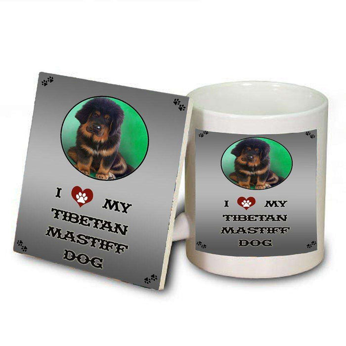 I love My Tibetan Mastiff Puppy Mug and Coaster Set