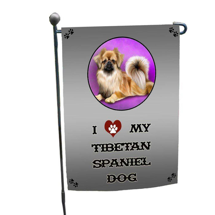 I love My Tibetan Spaniel Dog Garden Flag