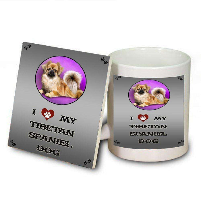 I love My Tibetan Spaniel Dog Mug and Coaster Set