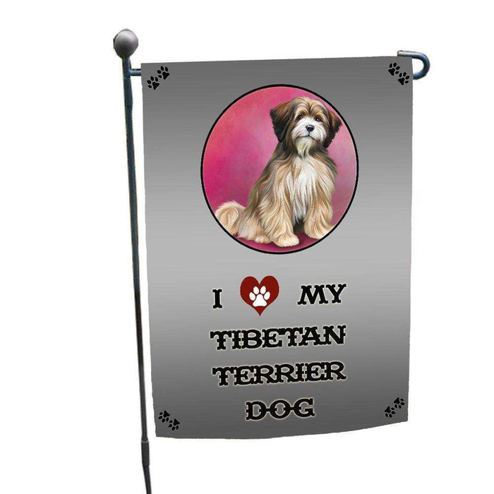 I love My Tibetan Terrier Dog Garden Flag