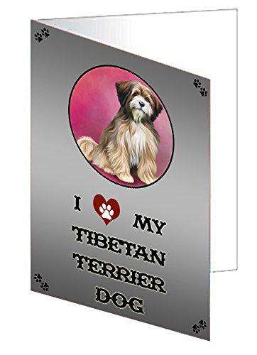 I love My Tibetan Terrier Dog Handmade Artwork Assorted Pets Greeting Cards and Note Cards with Envelopes for All Occasions and Holiday Seasons