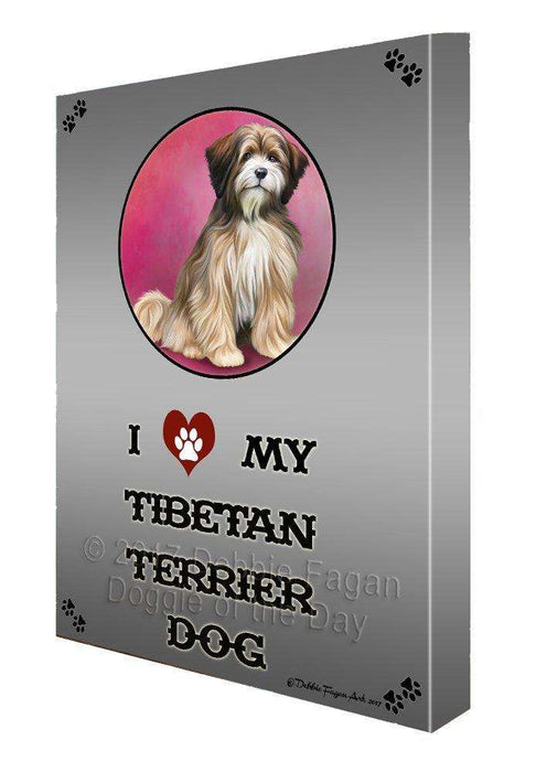 I love My Tibetan Terrier Dog Wall Art Canvas CV144