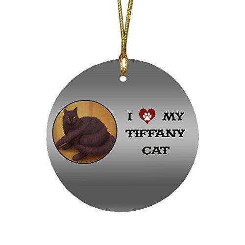 I love My Tiffany Cat Round Christmas Ornament