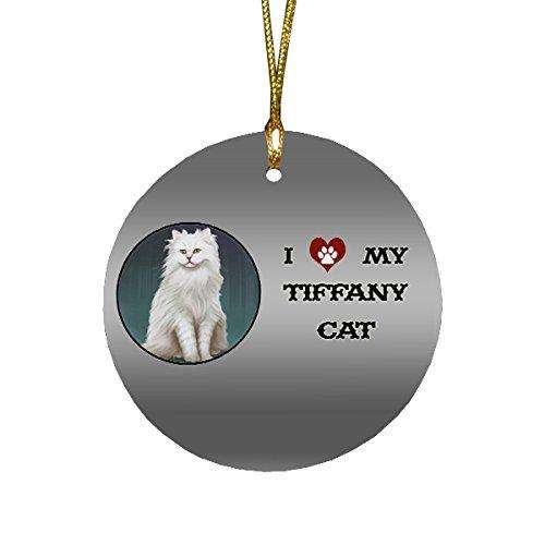 I love My Tiffany Cat Round Christmas Ornament