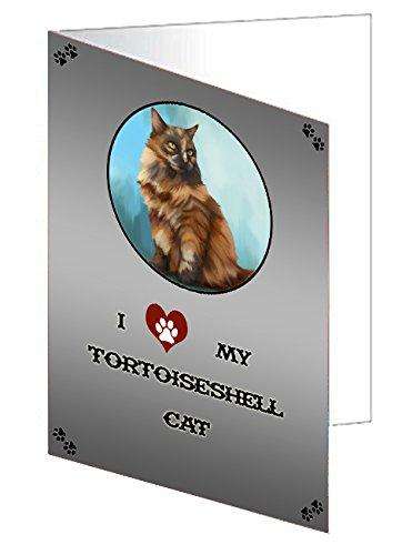 I love My Tortoiseshell Cat Handmade Artwork Assorted Pets Greeting Cards and Note Cards with Envelopes for All Occasions and Holiday Seasons