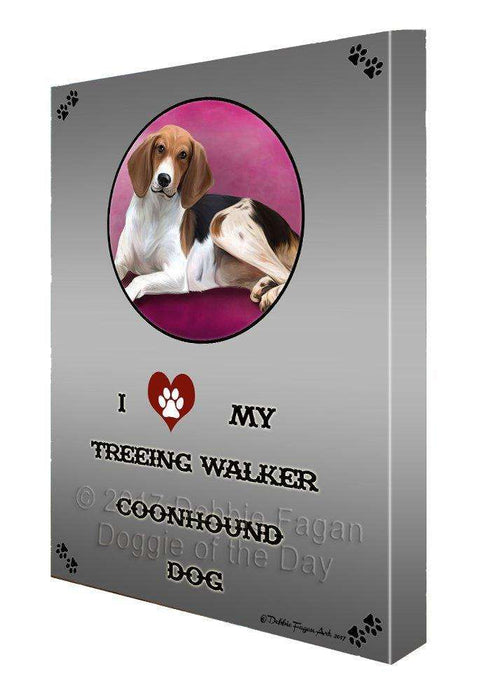 I love My Treeing Walker Coonhound Dog Canvas Wall Art