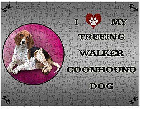 I love My Treeing Walker Coonhound Dog Puzzle with Photo Tin D286
