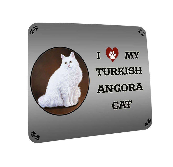 I love My Turkish Angora Cat Coasters Set of 4