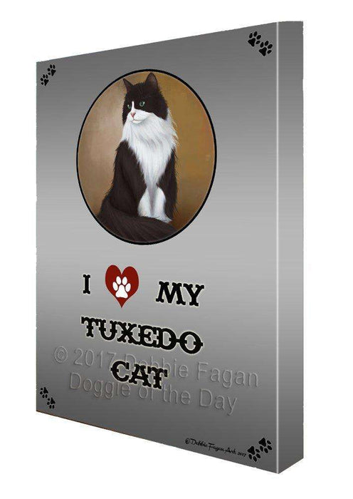 I love My Tuxedo Cat Canvas Wall Art