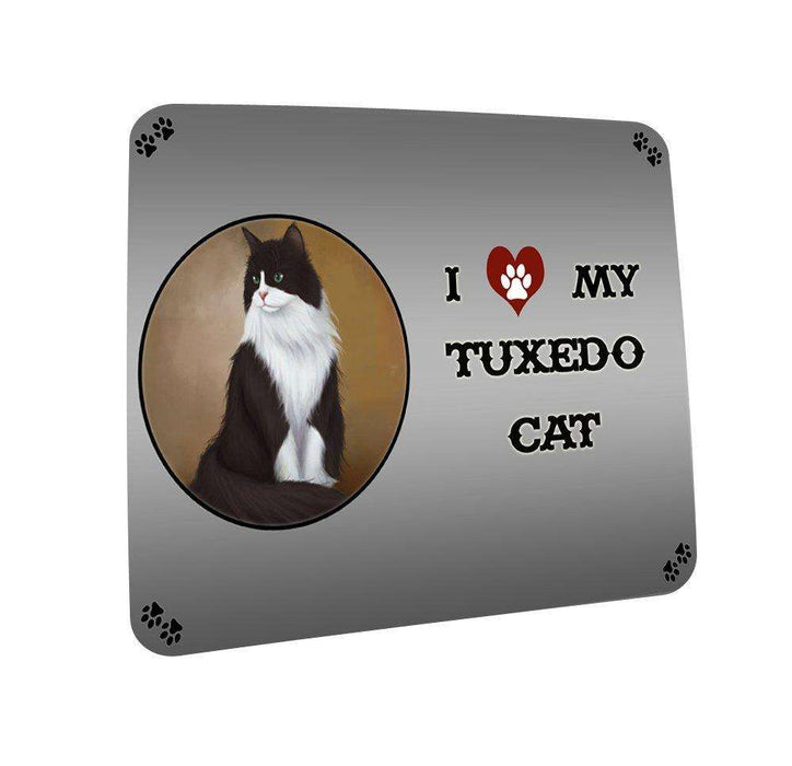 I love My Tuxedo Cat Coasters Set of 4