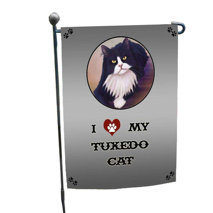 I love My Tuxedo Cat Garden Flag