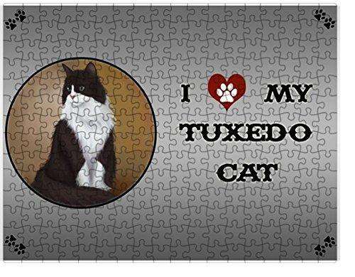I love My Tuxedo Cat Puzzle with Photo Tin D291