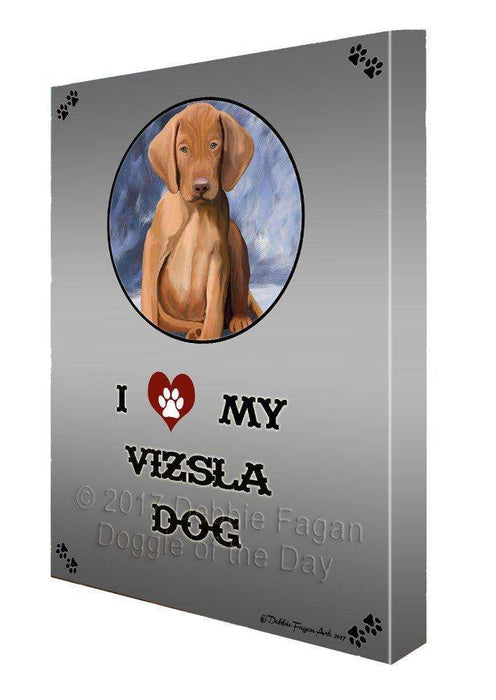 I love My Vizsla Puppy Dog Canvas Wall Art