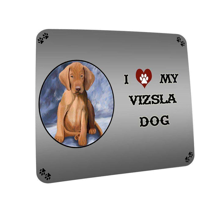 I love My Vizsla Puppy Dog Coasters Set of 4