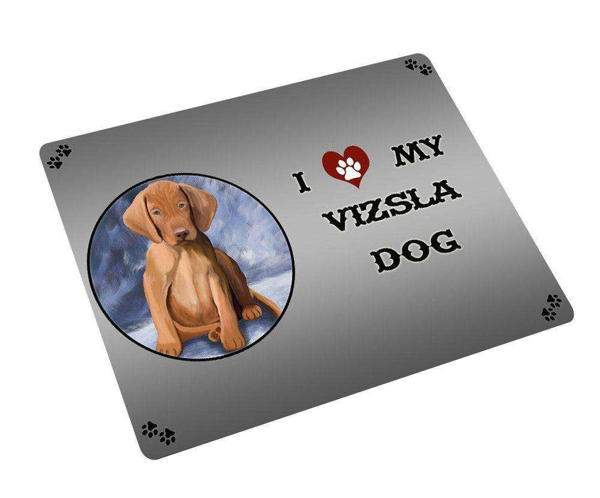 I love My Vizsla Puppy Dog Tempered Cutting Board (Small)
