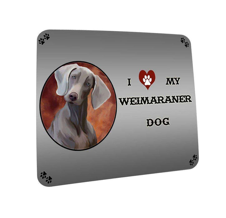 I love My Weimaraner Dog Coasters Set of 4
