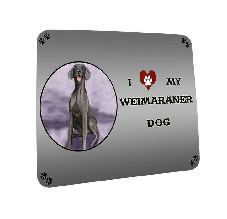I love My Weimaraner Dog Coasters Set of 4