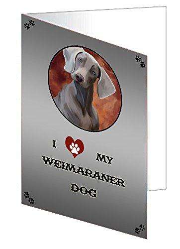 I love My Weimaraner Dog Handmade Artwork Assorted Pets Greeting Cards and Note Cards with Envelopes for All Occasions and Holiday Seasons