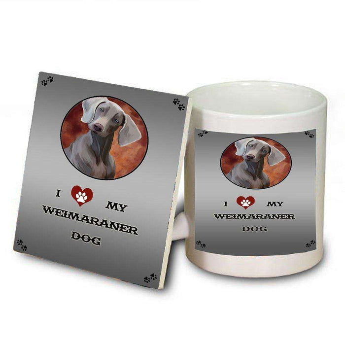 I love My Weimaraner Dog Mug and Coaster Set