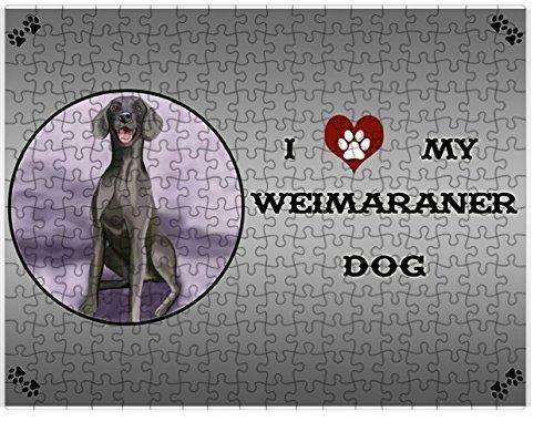 I love My Weimaraner Dog Puzzle with Photo Tin D296