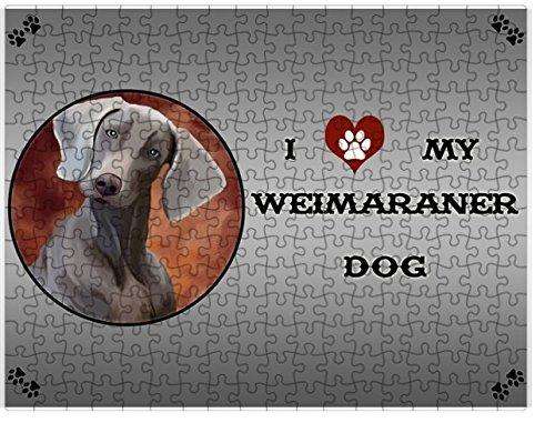 I love My Weimaraner Dog Puzzle with Photo Tin D299