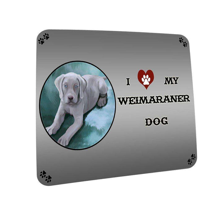 I love My Weimaraner Puppy Dog Coasters Set of 4