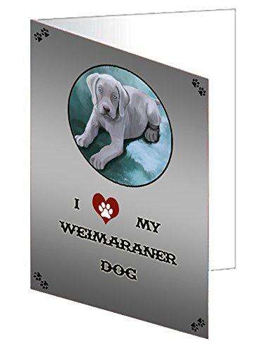 I love My Weimaraner Puppy Dog Handmade Artwork Assorted Pets Greeting Cards and Note Cards with Envelopes for All Occasions and Holiday Seasons